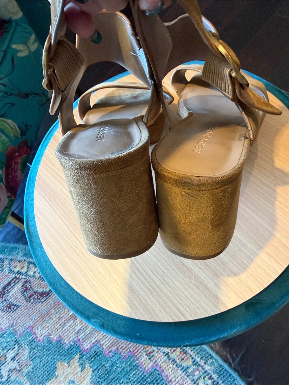 Aerosoles Camera Suede Wide-Strap Platform Sandals EUC! - Picture 5 of 9